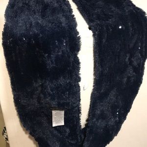 Blue infinity scarf with sequins